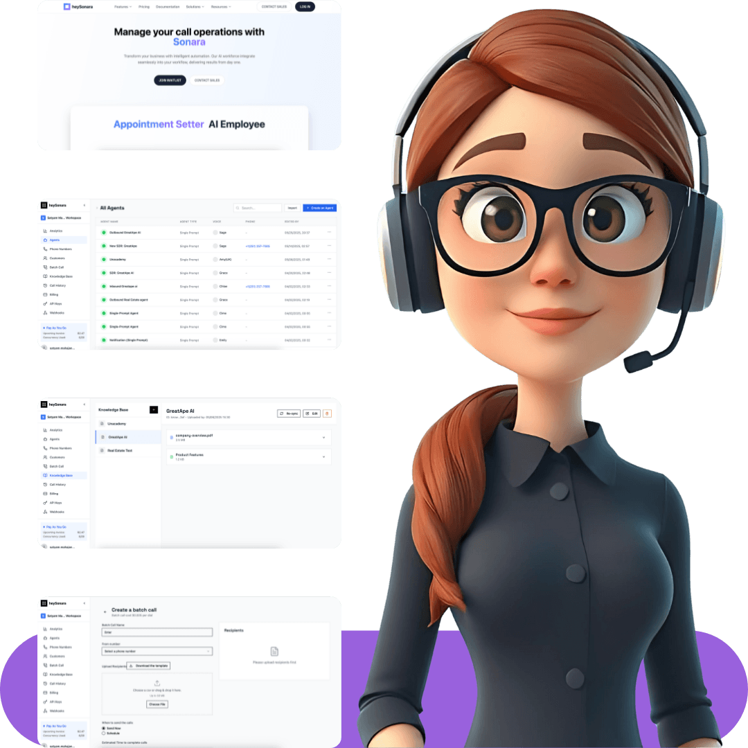 Sonara - AI voice agent with headset